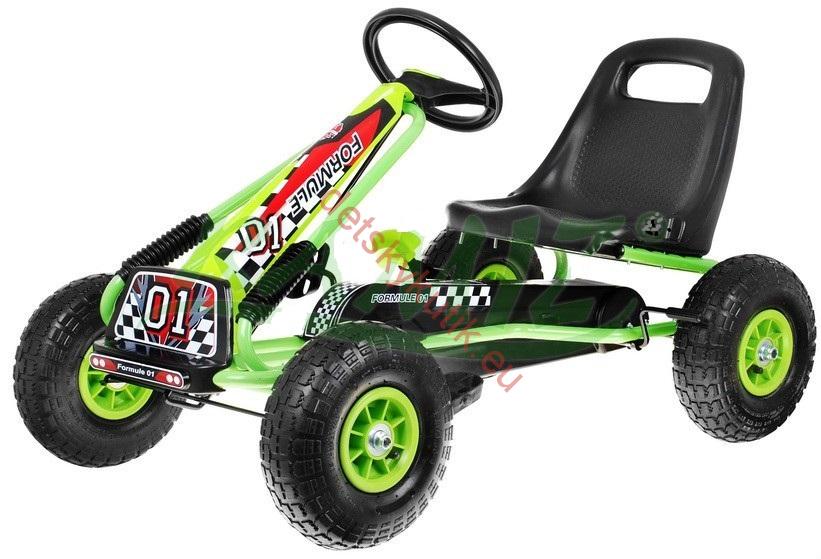 Kára na pedále-nafukovacie kolesá, zelená farba