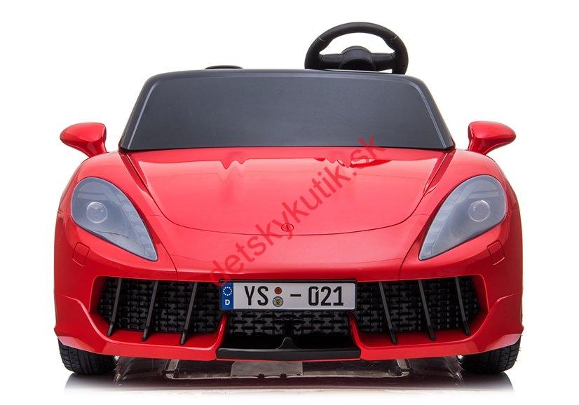 Elektrické autíčko PERFECTA , zaťaženie 100kg, 180W, kožené sedadlo, červena lakovaná farba