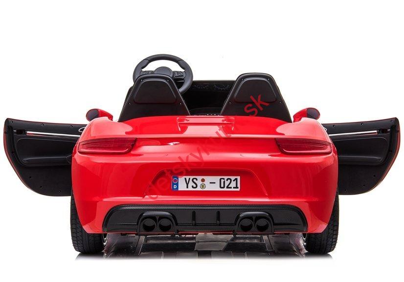 Elektrické autíčko PERFECTA , zaťaženie 100kg, 180W, kožené sedadlo, červena lakovaná farba