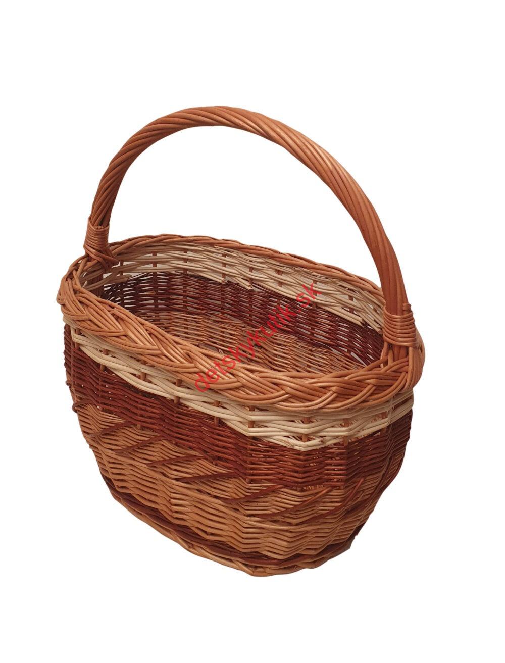 Prútený košík na nákupy tvarovaný