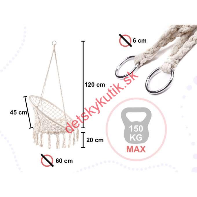 Hojdačka-bocianie hniezdo s opierkou 80cm