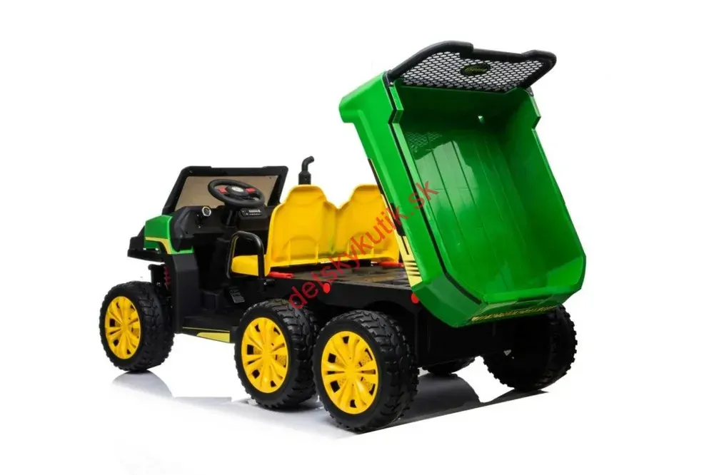Elektrický traktor na diaľkové ovládaniei Farmer 6x4, vyklápacia korba, zelená farba