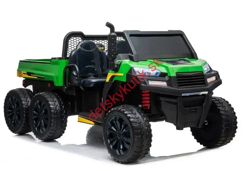 Elektrický traktor na diaľkové ovládaniei Farmer 6x4, vyklápacia korba, zelená farba