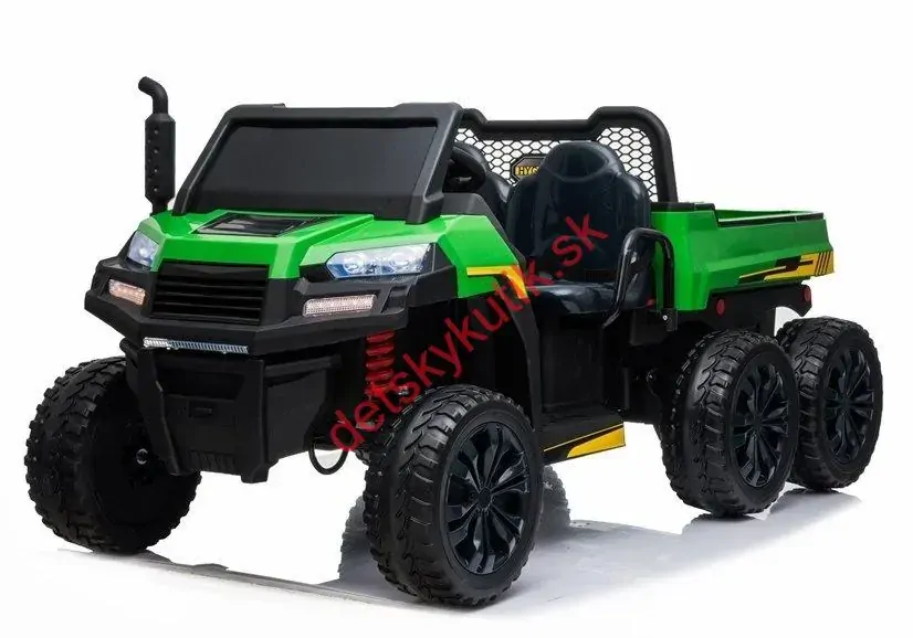 Elektrický traktor na diaľkové ovládaniei Farmer 6x4, vyklápacia korba, zelená farba