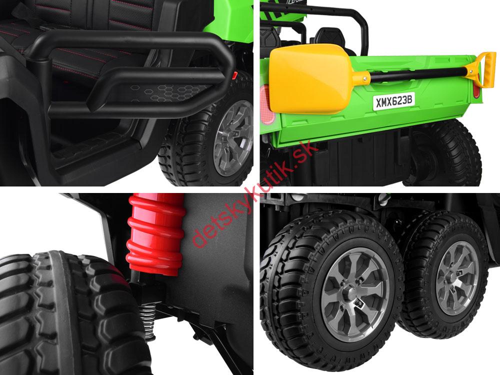 Auto Pick-Up Speed ​​900 pre deti + pohon 4x4 + pohyblivý nakladač + batožinový priestor + diaľkové ovládanie + lopata + audio LED