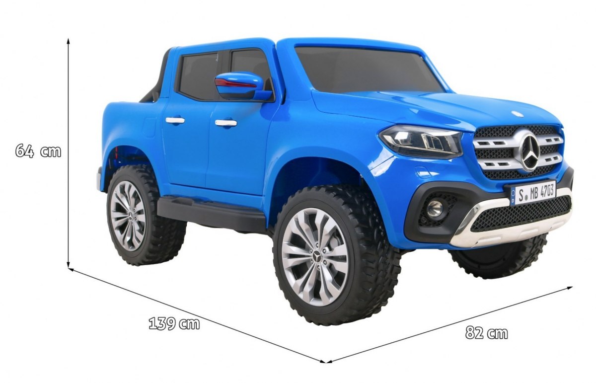 Elektrické autíčko Mercedes Benz X-Class 4x4 s panelom MP4, modrá farba