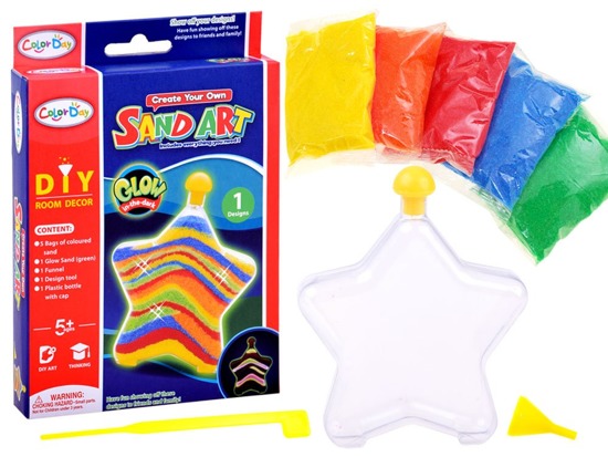 Farebný piesok v krabičke ozdoba 