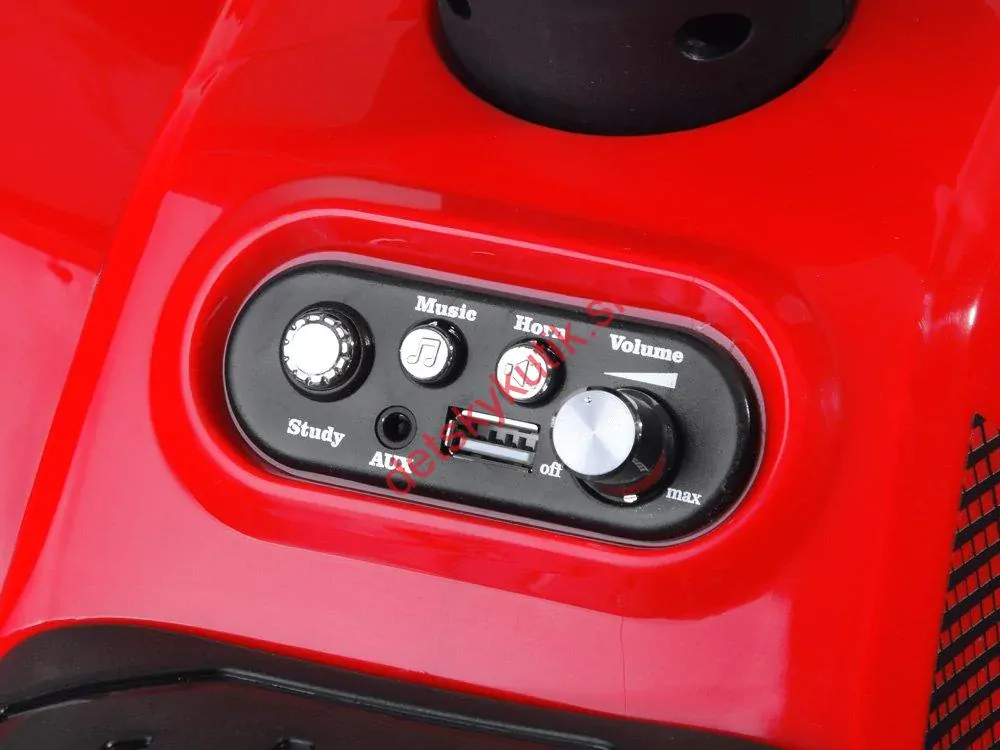 Detská elektrická štvorkolka, svetlá, MP3, čierna