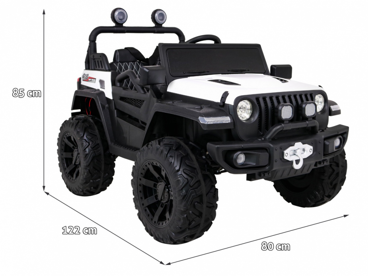 Elektrické autíčko Master Of Terain, motor 4x35W, biela farba