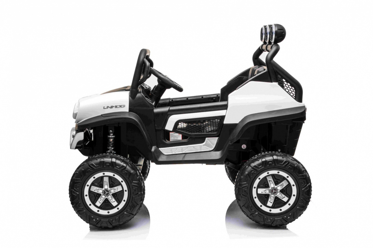 Elektrické autíčko Mercedes BENZ UNIMOG 4x35W, biela farba