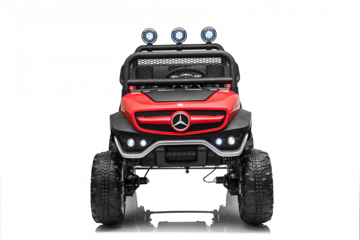 Elektrické autíčko Mercedes BENZ UNIMOG 4x35W, červená farba