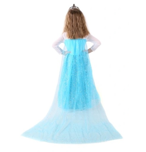 Karnevalový kostým Elsa 4-5 rokov, korunka, palicka, vrkoč a rukavice