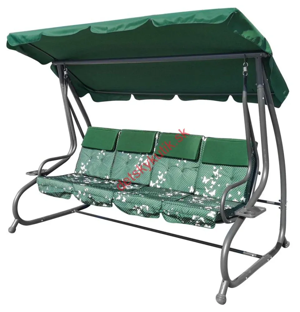 Záhradná hojdačka polohovateľná, vzor motýle, 2 v 1