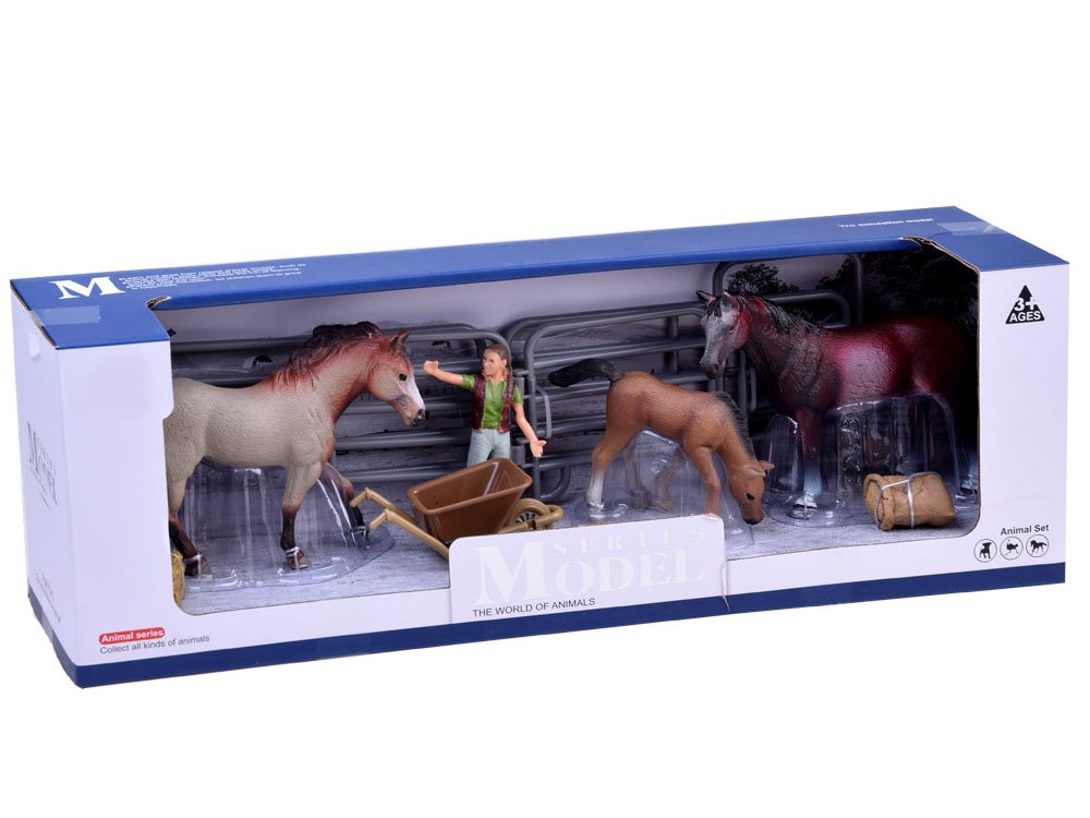 Figurky-sada koníkov s ohrádkou