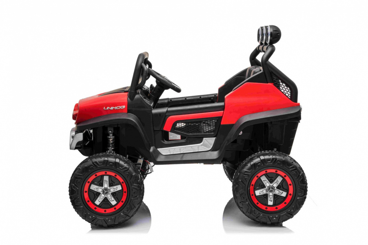 Elektrické autíčko Mercedes BENZ UNIMOG 4x35W, červená farba