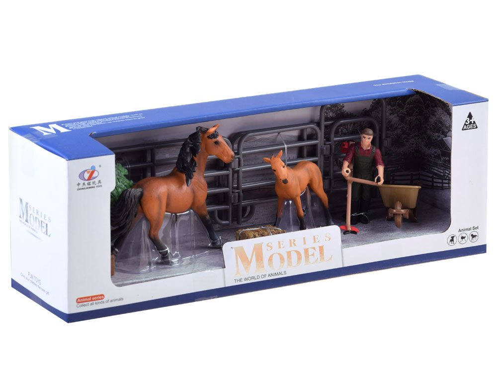 Figurky-sada koníkov s ohrádkou