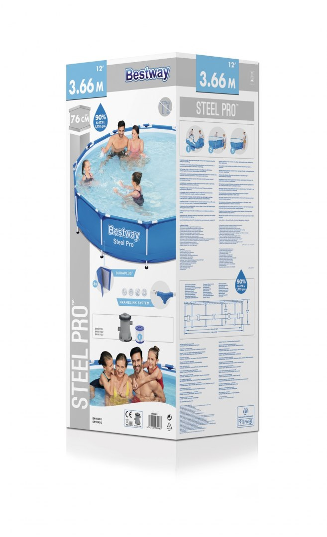 Bestway SteelPro bazén nadzemný s konštrukciou - 366x76cm 3v1