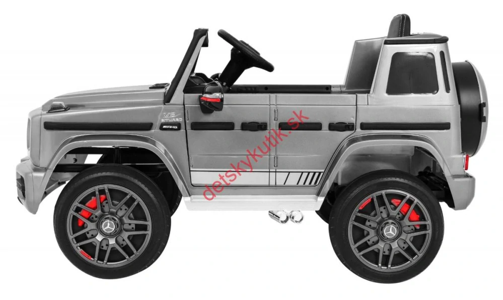 Elektrické autíčko Mercedes G63, strieborný lakovný