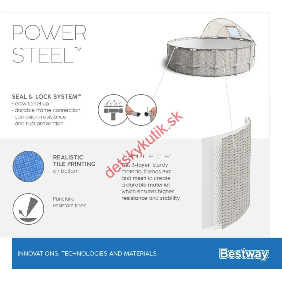 Bestway bazén záhradný so strieškou Power Steel 396x107 cm 5614V