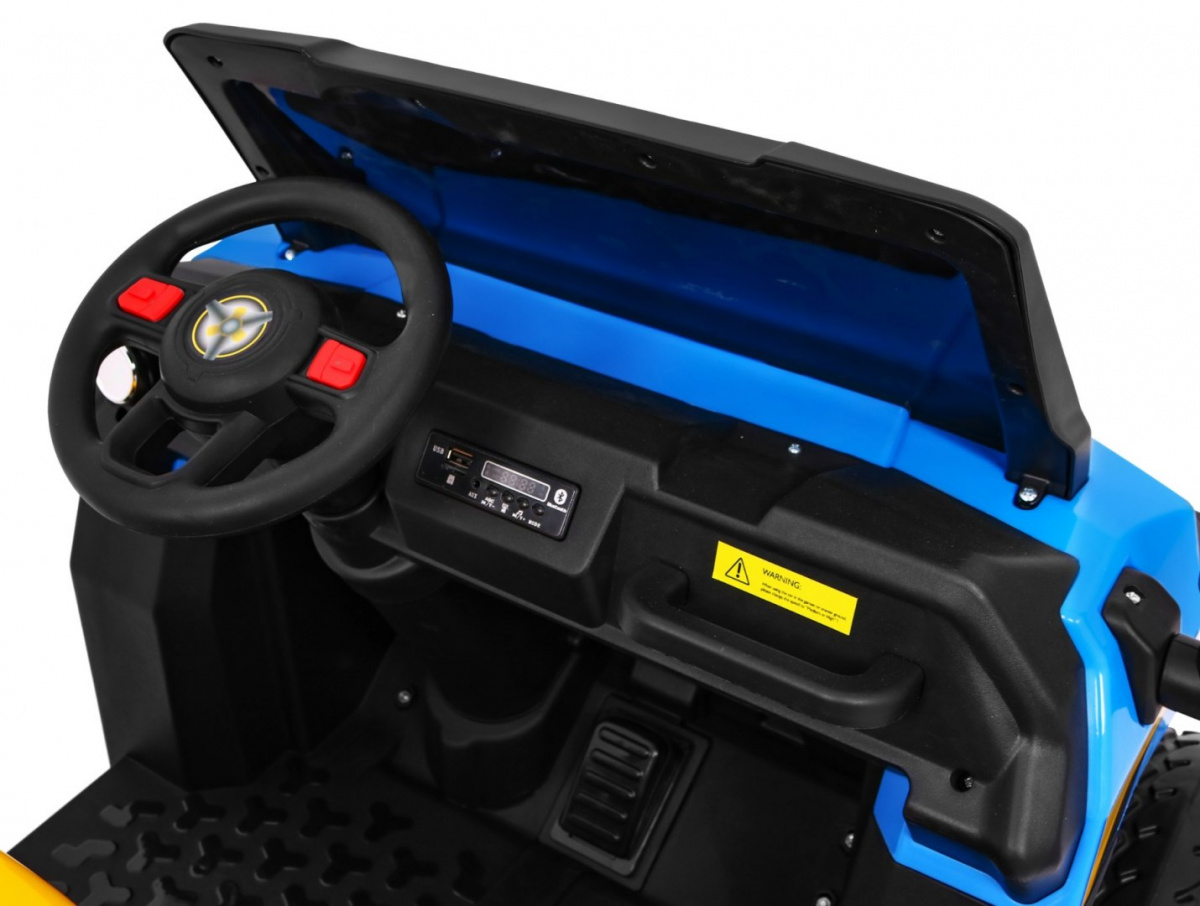 Elektrický traktor na diaľkové ovládaniei Farmer 6x4, vyklápacia korba, modrá farba