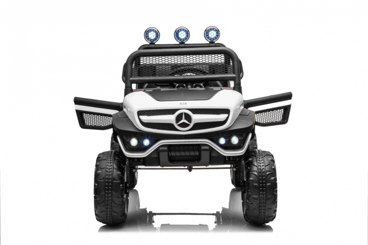 Elektrické autíčko Mercedes BENZ UNIMOG 4x35W, biela farba