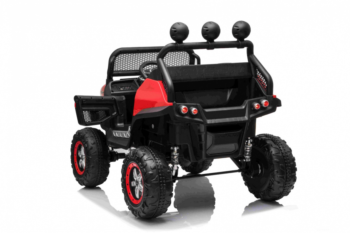 Elektrické autíčko Mercedes BENZ UNIMOG 4x35W, červená farba