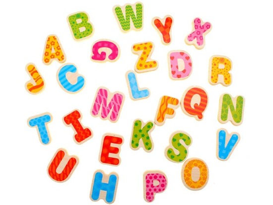 Abeceda drevené písmenka na vkladanie