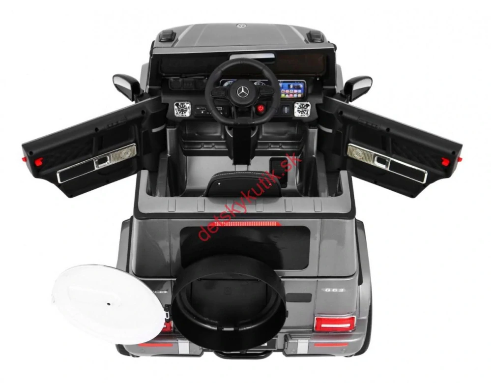 Elektrické autíčko Mercedes G63, strieborný lakovný
