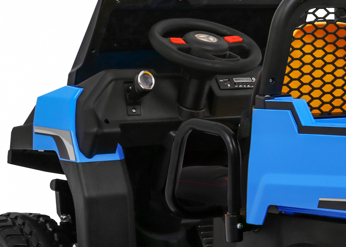 Elektrický traktor na diaľkové ovládaniei Farmer 6x4, vyklápacia korba, modrá farba