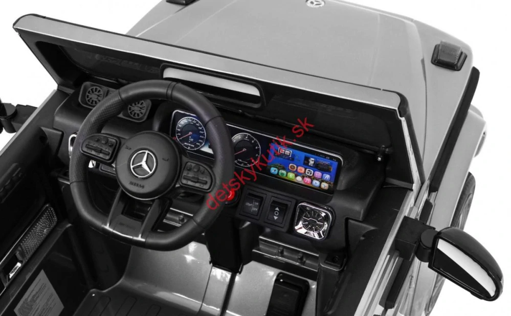 Elektrické autíčko Mercedes G63, strieborný lakovný