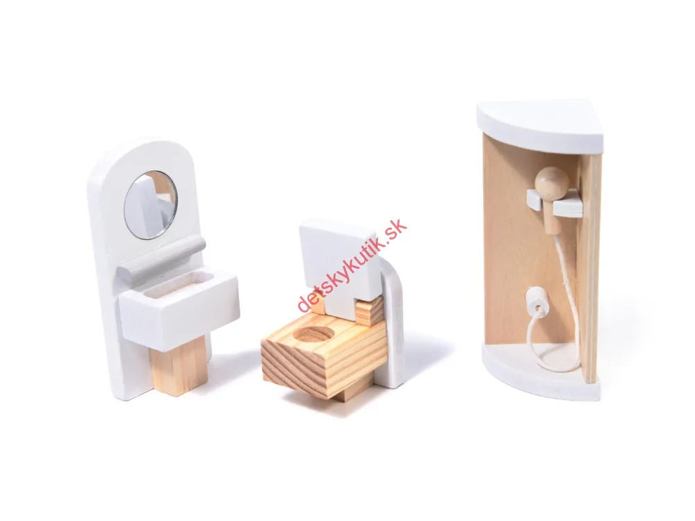 Drevený domček pre bábiky s LED osvetlením – 78 cm