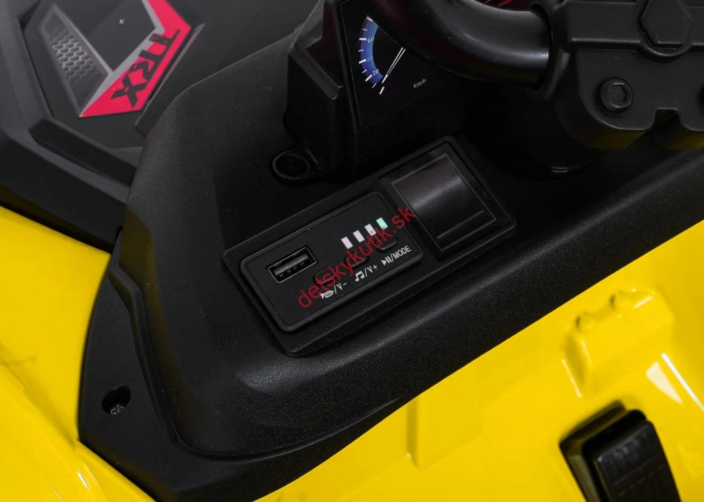 Elektrický pracovný štvorkolesový traktor, štvorkolka Sport TX ATV – Žltý