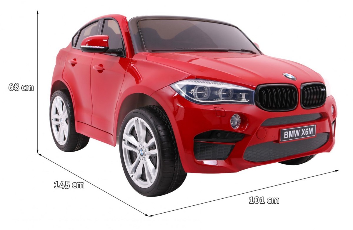 Elektrické autíčko BMW X6M XXL, dvojmiestne, červená lakovaná farba 