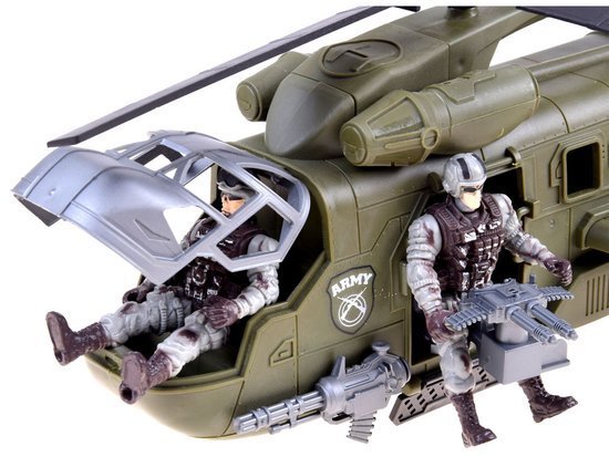 Vojenská sada -tank, vojaci, helikoptera, delo