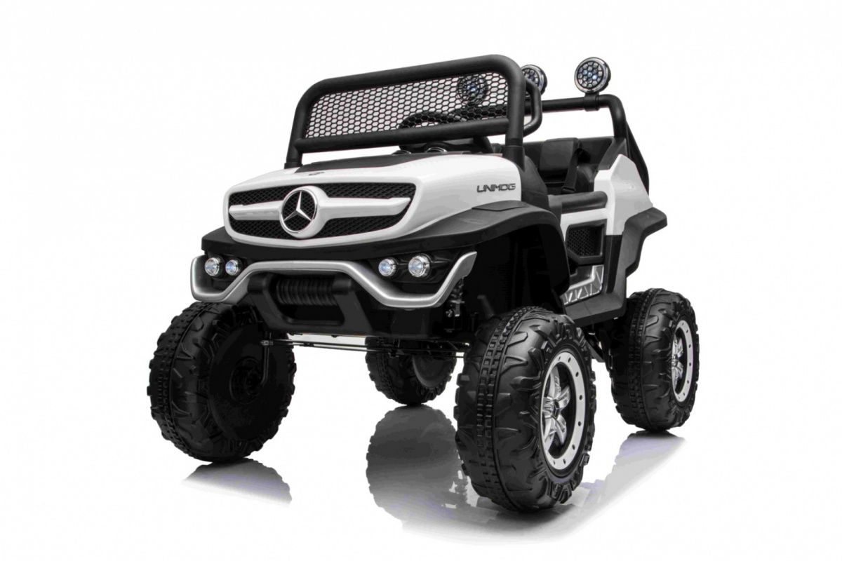 Elektrické autíčko Mercedes BENZ UNIMOG 4x35W, biela farba