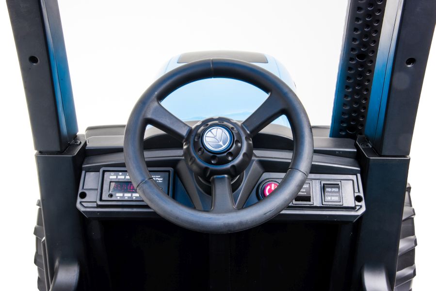 Elektrický traktor A011, diaľkové ovládanie 2,4G, 2x45W, modrá farba