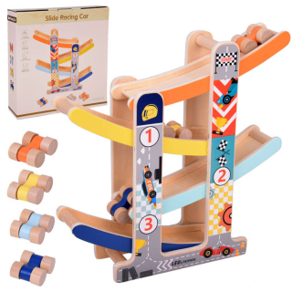 Drevená závodná dráha pre autíčka