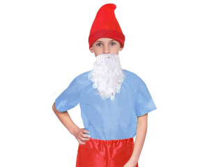 KOSTÝM TAŤKA ŠMOLKA - KOSTÝM ŠMOLKA KLOBÚK BRADA, BLÚZKA, čiapka 116-128 4 ksl