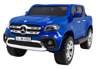 Elektrické autíčko Mercedes Benz X-Class 4x4 s panelom MP4, modrá lakovaná farba