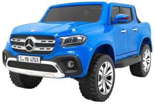 Elektrické autíčko Mercedes Benz X-Class 4x4 s panelom MP4, modrá farba