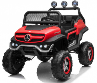Elektrické autíčko Mercedes BENZ UNIMOG 4x35W, červená farba
