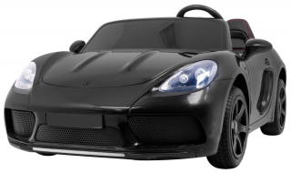 Elektrické autíčko PERFECTA, zaťaženie 100kg, 180W, kožené sedadlo, čierna farba