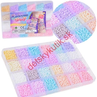 Sada pastelových korálikov na výrobu náramkov 24 farieb