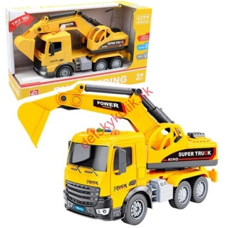 Auto stavebné na zotrvačník so svetlom a zvukom 