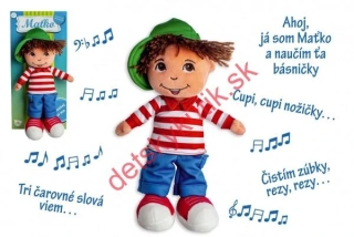  Bábika chalan Maťko handrová plyš 30cm slovensky hovoriaci